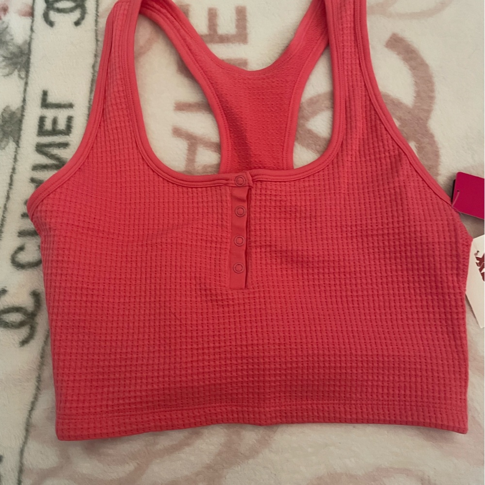 Ryka Pink Waffle Knit Crop Top
